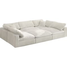 Meridian Furniture Cozy Cream Cloud Like Comfort 6pc Sectional Hoboken Apartment, Ruang Tv, Small Sectional Sofa, Homes Ideas, Cozy Couch, Inspire Me Home Decor, Parisian Apartment, Modular Sectional Sofa, Meridian Furniture