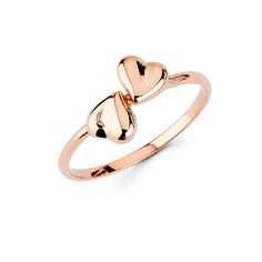 Double Heart Heart Heart Jewelry Gold Heart Heart by GianniDeloro Rose Gold Heart Charm Promise Ring, Rose Gold Heart Ring With Charm For Promise, 14k Gold Double Heart Ring For Gift, Rose Gold Open Heart Ring With Heart Charm, Rose Gold Heart Cut 14k Gold Ring, Rose Gold 14k Heart Cut Ring, Valentine's Day Rose Gold Fine Jewelry Heart Ring, Valentine's Day Double Heart Rings, Rose Gold Heart Charm Ring For Anniversary