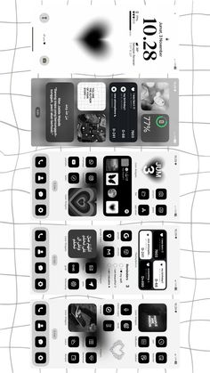 Black And White Home Screen Aesthetic, Music Theme Iphone Layout, Phone Themes White And Black, Black And White Home Screen Wallpaper, Black Phone Layout Aesthetic, Black And White Ios 16 Home Screen, Phone Layout Ideas Black And White, Black Iphone Theme Aesthetic, Black And White Wallpaper Layout