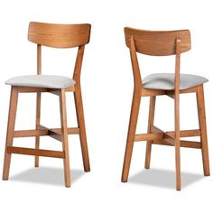 2pc Cameron Fabric Wood Counter Height Barstools Gray/Brown - Baxton Studio : Target Gray Counter, Grey Bar Stools, Brown Bar Stools, Contemporary Transitional, Wood Counter Stools, Wood Counter, Baxton Studio, Counter Height Stools, Counter Bar Stools