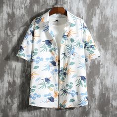 Men's Summer Casual Short-Sleeved Cotton Shirt | ZORKET Casual Multicolor Short Sleeve Shirt With Floral Print, Casual Multicolor Floral Print Short Sleeve Shirt, Casual Multicolor Shirt With Casual Collar, Summer Printed Shirt With Casual Collar, Multicolor Casual Shirt With Casual Collar, Casual Collar Spring Shirt For Summer, Spring Summer Shirt With Casual Collar, Multicolor Casual Collar Shirt, Summer Collared Printed Shirt