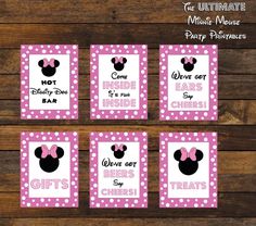 minnie mouse party favors with pink polka dots