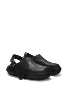 Jil Sander Sabot Leather Sandals - Farfetch Modern Closed Toe Clogs With Buckle Closure, Calf Leather Sandals With Rubber Sole And Round Toe, Black Leather Clogs With Buckle Closure, Calf Leather Sandals With Buckle Closure And Round Toe, Calf Leather Clogs With Removable Insole, Black Leather Clogs With Ankle Strap, Calf Leather Closed Toe Clogs With Removable Insole, Calf Leather Clogs With Removable Insole And Closed Toe, Closed Toe Calf Leather Clogs With Removable Insole