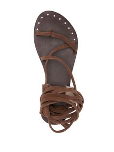 Manebi lace-up Suede Sandals  - Farfetch Brown Leather Ankle Tie Lace-up Sandals, Brown Leather Lace-up Sandals With Ankle Tie, Leather Ankle Strap Lace-up Sandals With Leather Footbed, Spring Brown Leather Lace-up Sandals, Brown Leather Ankle Tie Sandals, Leather Lace-up Ankle Tie Sandals, Brown Lace-up Sandals With Leather Sole And Round Toe, Brown Leather Sandals With Ankle Tie, Leather Lace-up Ankle Tie Sandals For Beach