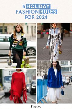 If you've been searching for holiday outfit ideas, look no further. These five holiday fashion rules (OK, more like guidelines) will help you look chic and festive no matter what your calendar has in store from now until New Year’s Day. Holiday Outfit Ideas, Flare Sleeve Sweater, Fashion Rules, Casual Basics, Winter Streetwear, Column Skirt, Balloon Sleeve Dress, Holiday Outfit, Slip Skirt