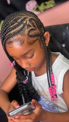 Difficulty: Difficult     hair  • braiding hair  • parting comb  • beads   • gel Braids 2023, Girls Braided Hairstyles Kids, Toddler Braided Hairstyles, Black Kids Braids Hairstyles, Hairstyles For Black Kids, Lil Girl Hairstyles, Kid Braid Styles, Cute Braided Hairstyles, Toddler Hairstyles Girl