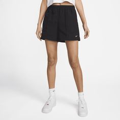 Come rain or shine, these water-repellent shorts are there for you. Pintuck detailing on the front adds a clean look, while the textured fabric and elastic waistband keep them feeling casual. All together, you get a tailored appearance with a versatile experience—truly the best of both worlds. Nike High-waisted Sporty Shorts, Nike Sporty High-waisted Athletic Shorts, Sporty Nike High-waisted Shorts, Nike Sporty High-waisted Shorts, Nike Athletic Nylon Shorts With Elastic Waistband, Nike Nylon Shorts, Nike Casual High-waisted Shorts Activewear, Nike Sporty Nylon Shorts, Nike Nylon Athletic Shorts