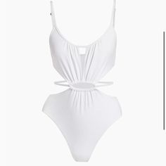 Saks Fifth Ave Simkhai White Genesis Cut Out One-Piece Swimsuit Nwt Would Be Super Cute For Bride To Be Or Swim Party/Event. Very Flattering And Hugs In All The Perfect Spots. Details In Photos Purchased At $245 Chic White Bodysuit For Pool, Chic White Bodysuit For The Pool, Elegant White Bodysuit For Vacation, Chic White One Piece For Poolside, White Cutout Bodysuit For Spring, White Cutout Swimwear For Summer, White Cutout Swimwear For Party, White Cutout Swimwear For Poolside, White Cutout Swimwear For Swimming