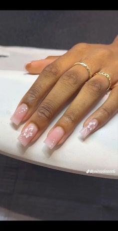 Grad Nails Square, Inspiration Nails, Simple Acrylic Nails, Nails Diy