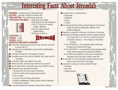 an interesting fact about jeremah in the bible, and what it means to be