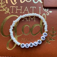 Psalm 23 Bracelet, Scripture Bracelet, Bible Verse Bracelet, Christian Jewelry, Faith, Jesus, Ministry Gifts, Seed Beads, White, Gold - Etsy Psalm 23 Bracelet, Scripture Bracelet, Verse Bracelet, Ministry Gifts, Bible Verse Bracelet, Psalm 23, Christian Jewelry, Bible Verse, Psalms