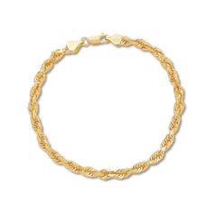 A minimalist piece of jewelry crafted from 14k solid gold to ensure long-lasting quality. Modeled after traditional twisted rope styles, this bracelet is ideal for everyday cool wear. Rope Style Available in 14k Yellow Gold Solid crown added to clasp Weight, 10.8g Width, 4mm Length, 8" (can shorten upon request) Elegant 14k Gold Rope Chain Bracelet, Everyday Yellow Gold Rope Chain Bracelet, Gold Rope Chain Bracelet, Classic Gold Bracelets With Rope Chain, Classic Gold Bracelet With Rope Chain, Classic Gold Rope Chain Bracelet, Classic Rope Chain Bracelet Jewelry, Classic Rope Chain Bracelet, Formal 14k Gold Bracelets With Rope Chain