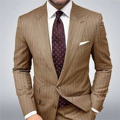 Season:Spring   Fall; Fabric:Polyester; Sleeve Length:Long Sleeve; Look After Me:Washable,Wet and Dry Cleaning; Gender:Men's; Style:Casual,Fashion; Occasion:Cocktail Party,Wedding Party,Business; Placket:Single Breasted; Fit Type:Regular Fit; Function:Comfortable; Pattern:Stripes; Design:Button,Pocket; Neckline:Lapel; Outerwear Type:Blazer; Listing Date:06/25/2024; Production mode:External procurement; Bust:; Length:; Shoulder Width:; Sleeve: Elegant Slim Fit Sets With Buttons, Fitted Wedding Sets With Buttons, Classic Party Sets With Buttons, Long Sleeve Sets With Button Closure For Wedding, Long Sleeve Wedding Set With Button Closure, Wedding Set With Button Closure And Long Sleeves, Fitted Beige Suits With Button Closure, Elegant Fitted Sets For Banquets, Elegant Brown Party Sets