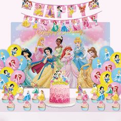 PRICES MAY VARY. Princess Party Decorations Set: This is a lovely princess party decoration set, which will definitely bring a wonderful party experience to children, and will also become a wonderful part of their childhood memories. Set Includes: 1 x princess backdrop(5x3ft),1 x party banner,1 x cake topper,12 x cupcake toppers,12 x balloons Various uses: Princess party set is suitable for various occasions, such as girl birthday party, princess birthday party,princess party,which will make you Princess Backdrops, Princess Banner, Princess Birthday Party Decorations, Disney Princess Birthday Party, Princess Theme Birthday, Princess Theme Birthday Party, Princess Party Decorations, Birthday Party Set, Disney Princess Birthday