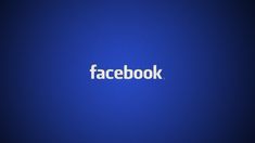 the facebook logo is displayed on a blue background