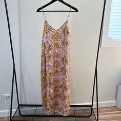 The Cutest Summer Wedding Dress Yellow Pink Blue Multi Pattern Ankle Length Fit, Flowy Size M But Fits A Little Bigger Adjustable Straps Wedding Dress Yellow, Yellow Wedding Dress, Multi Pattern, Summer Wedding Dress, Dress Yellow, Small Print, Anthropologie Dress, Anthropologie Dresses, Yellow Dress