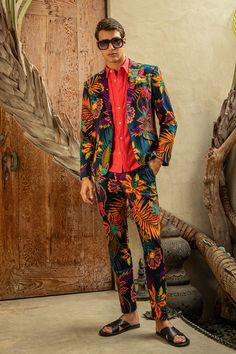 MULTI Rust Groomsmen Pants, Prom Suits For Plus Size Men, Luxury Red Unstitched Party Suit, Mix And Match Mens Suits, Art Deco Clothing Mens, Men Colorful Suit, Fun Mens Suits, Colourful Mens Suits, Male Maximalist Outfits