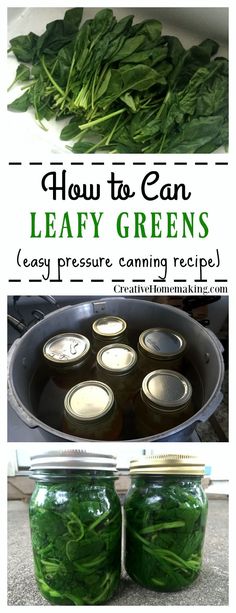 how to can leafy greens in mason jars