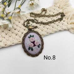 Bohemian Embroidered Necklace For Gift, Bohemian Embroidered Pendant Necklace, Embroidered Necklaces For Gifts, Embroidered Pendant Necklace For Gift, Gold And Silver Necklace, Hand Embroidered Necklace, Embroidered Necklace, Floral Bracelet, Gold Work