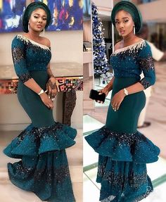 African Evening Dresses, Lace Gown Styles, Gaun Fashion, African Lace Dresses, Asoebi Styles, Lace Styles