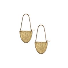 The Half Moon Hoop Earrings feature a hammered brass semi-circle that suspends delicately from 14K gold-fill wires Geode Jewelry, Half Moon Earrings, Bar Jewelry, Contemporary Earrings, Hammered Brass, Streamlined Design, Metal Crafts, Creative Jewelry, Moon Earrings