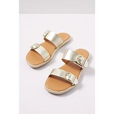 Farrin Sandal Spring Gold Footbed Sandals With Buckle Closure, Chic Adjustable Buckle Footbed Sandals, Chic Adjustable Footbed Sandals With Buckle, Chic Adjustable Footbed Sandals With Buckle Closure, Gold Footbed Sandals With Buckle Closure For Summer, Chic Spring Footbed Sandals With Buckle Closure, Gold Double Strap Sandals For Spring, Gold Buckle Footbed Sandals For The Beach, Gold Buckle Closure Footbed Sandals For Beach