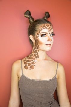 Diy Giraffe, Makeup Zombie, Giraffe Costume, Halloweenský Makeup, Smink Inspiration, Halloween Makeup Tutorial