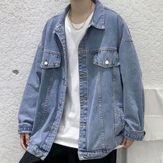 Denim Jacket Aesthetic Men, Light Blue Jacket Outfit, Blue Jacket Outfits Men, Soft Boy Aesthetic Outfits, Men Jean Jacket, Jean Jacket Outfits Men, Mens Jean Jacket, Mens Layering, Outfit Cowok