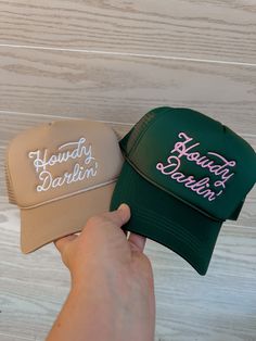 Trucker hat Captain Trucker Hat, Vinyl Hat Ideas For Women, Embroidered Trucker Hats, Embroidery Hat Ideas, Trucker Hat Bar, Hat Bar Ideas, Trendy Hats For Women, Trucker Hat Designs, Trendy Trucker Hats