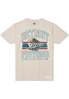 Show off your team pride in this Detroit Pistons White Logo Lockup Retro Logo Short Sleeve T Shirt! This Detroit Short Sleeve Tee features a screen print team graphic on chest. Make sure everyone knows you root for the Pistons with this White Detroit T Shirt. Go Pistons! Lightweight material, Crew neckline, Screen print team graphic, Brand tag on left hip, Unisex, Fit: True to Size, Imported Throwback Cotton Tops With Team Name, Throwback Cotton Tops For Sports Events, Throwback Cotton Tops For Baseball Season, Logo Lockup, Detroit Sports, Nba Hats, Sports Tee, Retro Sports, Detroit Pistons