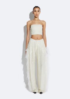 Sally Lapointe, Dinner Wedding, Ostrich Feather, Feather Dress, Ostrich Feathers, Low Waisted, Spring 2023, Rehearsal Dinner, Jacket Sale