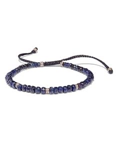 Jan Leslie Sapphire and Sterling Silver Bead Bracelet Luxury Beaded Rondelle Bracelets, Luxury Adjustable Beaded Bracelets With Round Beads, Luxury Blue Beaded Bracelets, Luxury Jewelry With Polished Rondelle Beads, Luxury Polished Rondelle Beads Bracelets, Luxury Rondelle Gemstone Bead Bracelets, Luxury Rondelle Bracelets With Polished Beads, Luxury Beaded Bracelets With Faceted Beads, Luxury Adjustable Bracelet With Faceted Beads