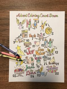 Advent Coloring Calendar for Kids - Children's Ministry Deals Christmas Skits, Emoji Christmas, Christmas Sunday School, Christmas Sunday, Free Emoji, Calendar For Kids, Lemon Cheese, Event Posters, Sunday School Crafts For Kids