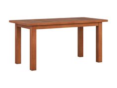 a wooden table on a white background with no one around it or the table top