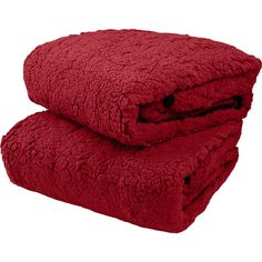 two red towels stacked on top of each other