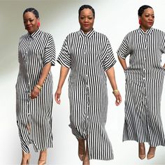 Stripes Button Down Shirt Dress Women Button Down Shirt, Button Down Shirt Dress, African Fashion Modern, Stripe Dress, Boutique Dresses, Striped Dress, African Fashion, Down Shirt, Vietnam