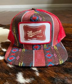 Mama Tried Western Aztec Trucker Hat/Mesh Ball Cap Snap Back Closure Patch has design sublimated on and then patch is sewn onto the hat. Adult Size Measurements: 2.75'' Brim Length; 4.5''x7.0'' Crown Youth Size Measurements: 6.5'' x 2.5'' Brim; 7.5'' x 6.5'' Crown; 4'' High Mama Tried, Western Aztec, Western Style Outfits, Snap Back, Snap Backs, Western Outfits, Ball Cap, Trucker Cap, Favorite Things Gift