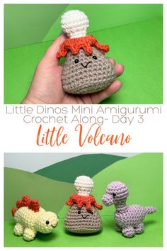 little dinos mini amigurmi crochet along - day 3 by little volcano