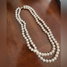 Vintage Double Strand Pearl Necklace With 14k Solid Gold Clasp $450 Obo Double Strand Pearl Necklace, Womens Jewelry Necklace, Solid Gold, Pearl Necklace, Jewelry Necklaces, Womens Sizes, Women Jewelry, Necklaces, Gold