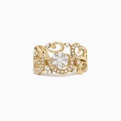 Effy D'Oro 14K Yellow Gold Diamond Filigree Ring, 0.53 TCW Effy Jewelry, Yellow Stone, Filigree Ring, High Jewelry, Gold Yellow, Diamond Jewelry, Round Diamonds, Gold Diamond, Heart Ring