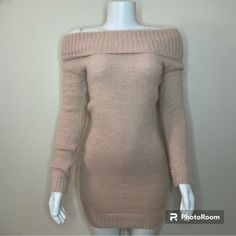 Off Shoulder Sweater Bodycon Dress Brand: Iris Size: Medium Color: Color Might Be Different From Pictures, To Me Looks Like A Mauve. All Measurements Are Approximate And Taken Laying Flat. Pit To Pit: 14 Inches Waist: 10 1/2 Inches Hem: 11 Inches Length: 33 Inches Arm Hole: 6 1/2 Inches Sleeve Length: 24 Inches Sleeve Open: 3 Inches Material: 66% Nylon, 34% Acrylic Perfect For Christmas, Can Be Worn With Boots, Ankle Booties, Sneakers, And You Can Also Add A Belt! Cozy Cute Dress Holidays Beauti Fuzzy Dress, Sweater Bodycon Dress, Off Shoulder Sweater Dress, Off The Shoulder Sweater Dress, Beige Sweater Dress, Sweater Bodycon, Cute Sweater Dress, Fuzzy Sweater Dress, Draped Bodycon Dress