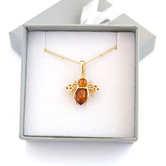 Amber Resin, Bee Pendant, Gold Bee, Bee Necklace, Artistic Jewelry, Baltic Amber, Honey Bee, Necklace Gold, Lovely Gift