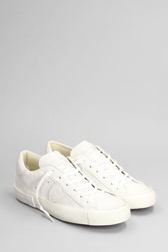 Prsx Sneakers in white leather, laces, logo on heel, iconic lateral logo, rubber outsole, 100% leather, Made in Italy Philippe Model, Sneaker Wedge, Bold Fashion, Luxury Retail, Luxury Shoes, Manolo Blahnik, Valentino Garavani, Shoe Brands, White Leather