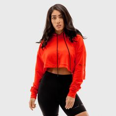 Vibe Crop Hoodie     Orange Easy 30 day return policy High Waisted Tights, Drop Shoulder Top, Gym Hoodie, Compression Tights, Crop Hoodie, First Second, Statement Tees, Feeling Good, The Vibe