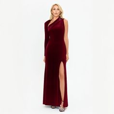 Make a statement with the Women's BA Nites Long Single Sleeve Velvet Slit Dress, an elegant and bold choice for special occasions.Click on this WOMEN'S GUIDE to find the perfect fit and more! Make a statement with the Women's BA Nites Long Single Sleeve Velvet Slit Dress, an elegant and bold choice for special occasions.Click on this WOMEN'S GUIDE to find the perfect fit and more! FEATURES Sheath silhouette Fitted at the bust and waist, relaxed at the hip Straight hem Zipper back Body: polyester Birthday Ball Gowns, Marine Birthday, Maroon Long Dress, Maroon Long Sleeve Dress, Maroon Long Sleeve, Long Sleeve Maxi, Dress Clothes For Women, Christmas Photos, Dress Accessories