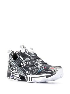 Reebok x Kenzo Minami Instapump Fury Sneakers - Farfetch Instapump Fury, Black Reebok, Base Ball, Reebok Sneakers, Ethical Brands, Print Sneakers, Latest Sneakers, Sneakers Grey, Shoe Style