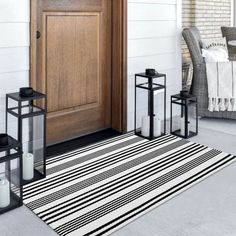 PRICES MAY VARY. CLASSIC STRIPED PATTERN:This rectangular outdoor rug features a classic striped design that gives it timeless style, featuring clean lines and a simple,Adorn your floors and bring flair to your home with the Better Homes and gardens cotton front porch rug blanket DOORMAT DECOIR:Layer rug this striped doormat up with outdoor welcome mat （not included） to make elegant front door rug,They are heavy duty, high quality and offer a touch of your personality for your entryway and a gre