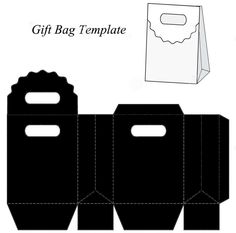 an open gift bag is shown with the cut out and ready to be put in