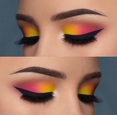 Pink Eye Makeup Looks, Coachella Makeup, Make Up Designs, Mekap Mata, Drag Make-up, Video Makeup, Pink Eye Makeup, Smink Inspiration, Eye Makeup Steps