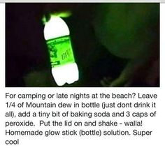 the bottle is glowing green and it looks like someone has found something in their house